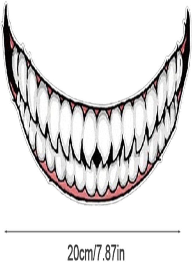 Zhuluck Helmet Decorative Decals - Smile Stickers Teeth Car Stickers - Helmet DIY Decorate Car Decals - Motorcycle Self Adhesive Shark Teeth Bumper - Image 2